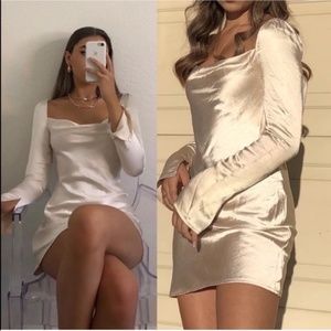 COPY - Princess Polly Champange  satiny mini dress* NEW